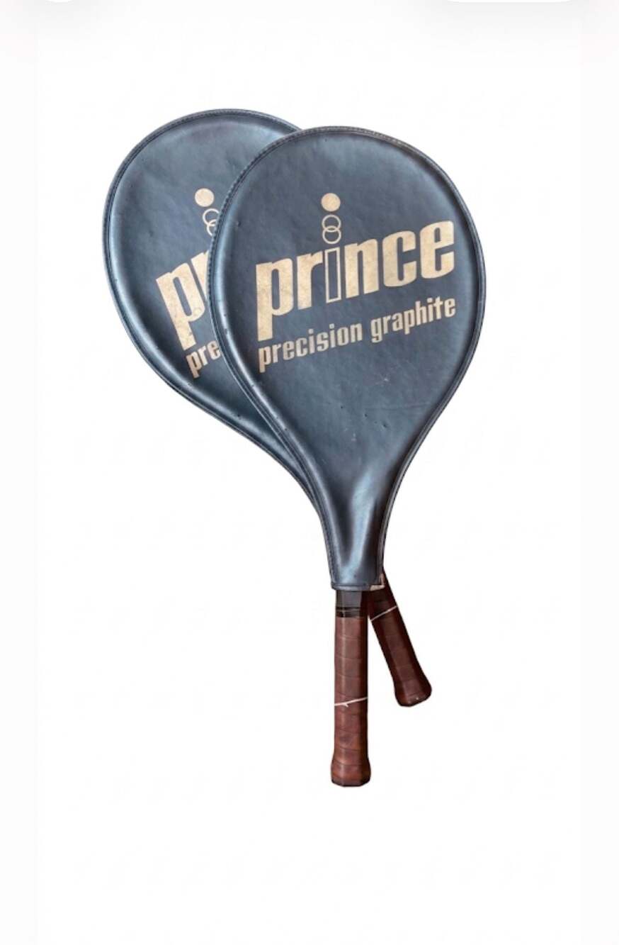 Set of 2 Vintage (~1983) Prince Precision Graphite Series 110 Tennis Rackets